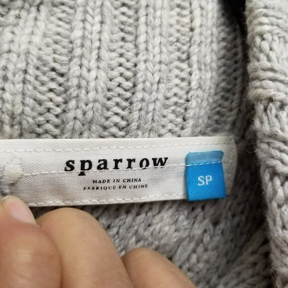 Anthropologie Dress Womens Small Gray Merino Wool Sparrow Cowl Neck Knit *Read* - Picture 2 of 9